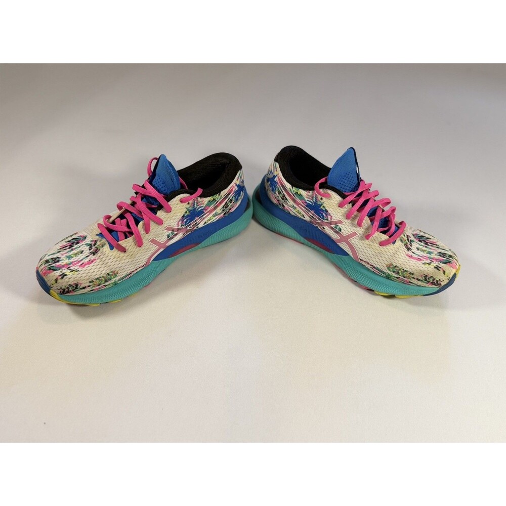 Asics Gel Nimbus 24 Womens Sz 8.5 M Tropical White Pink Running Sneakers Shoes - Picture 2 of 15